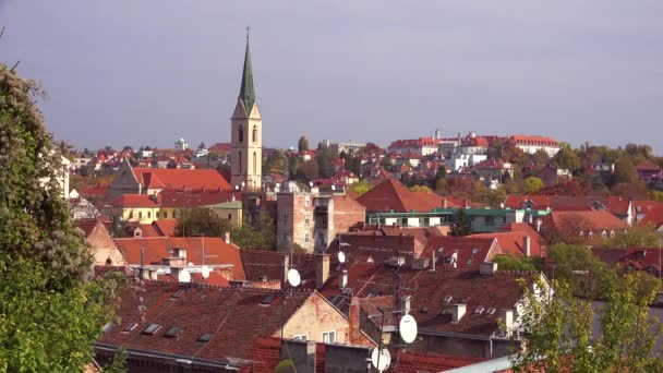 Etablera Bild Skyline Zagreb Kroatien — Stockvideo