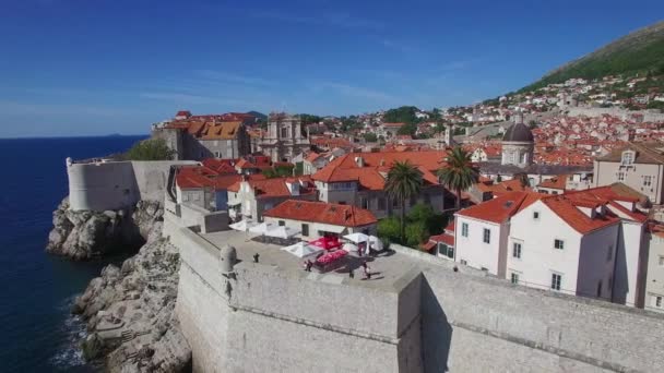 Вид Воздуха Старый Город Дубровник Хорватия — стоковое видео