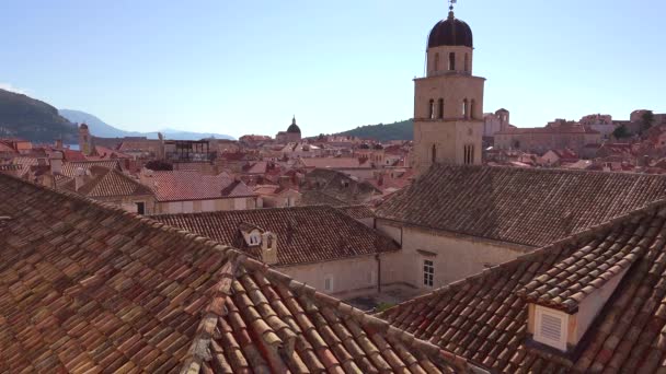 Hermosa Vista Sobre Horizonte Ciudad Vieja Dubrovnik Croacia — Vídeos de Stock