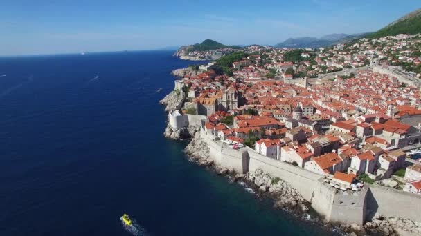 Aerial View Old City Dubrovnik Croatia — Stock Video