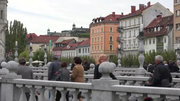 Etableringsbild Ljubljana Sloveniens Huvudstad — Stockvideo