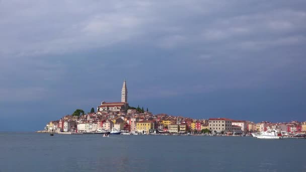 Prachtige Opname Van Stad Rovinj Kroatië — Stockvideo