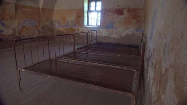 Interieur Roestig Ziekenhuis Het Concentratiekamp Terezin Nazi Tsjechië — Stockvideo