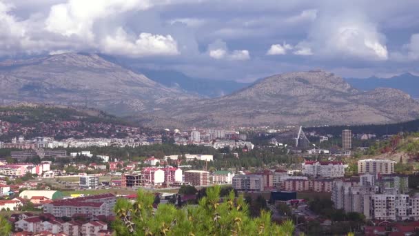 Estabelecendo Tiro Podgorica Capital Montenegro — Vídeo de Stock