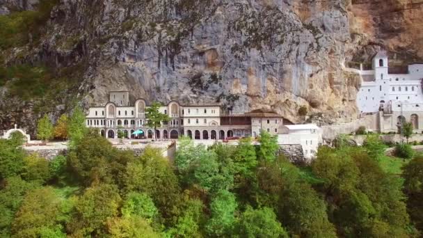 Linda Antena Mosteiro Ostrog Montenegro — Vídeo de Stock