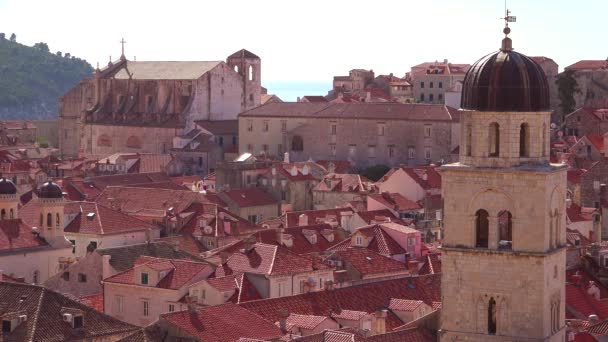 Hermosa Vista Sobre Horizonte Ciudad Vieja Dubrovnik Croacia — Vídeos de Stock