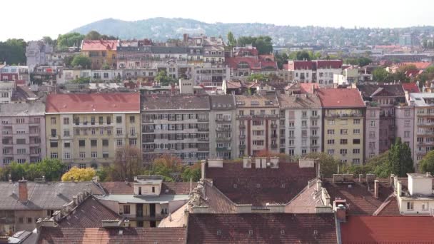 Zřízení Záběru Budínskou Čtvrť Budapešti Maďarsko — Stock video