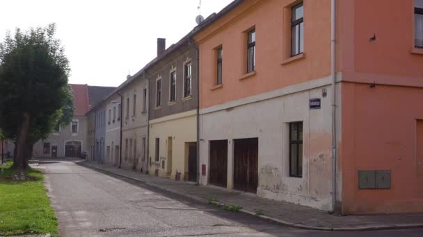 Κυρίως Εγκαταλελειμμένη Πόλη Επίδειξης Στο Στρατόπεδο Συγκέντρωσης Terezin Nazi Στην — Αρχείο Βίντεο