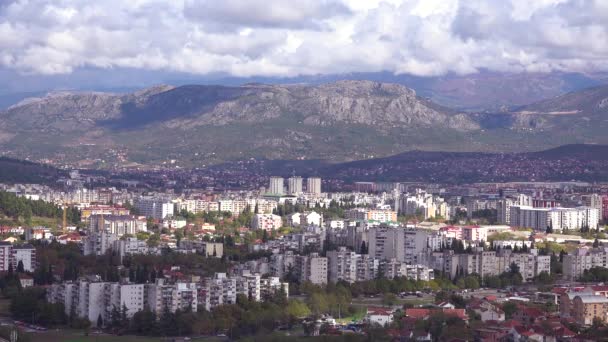 Estabelecendo Tiro Podgorica Capital Montenegro — Vídeo de Stock