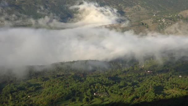 Időeltolódás Felhők Köd Mozog Egy Kanyonban Montenegróban — Stock videók