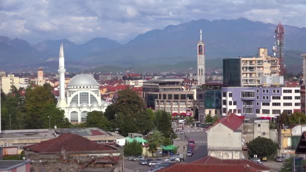 Dobre Ujęcie Panoramy Shkoder Albania — Wideo stockowe