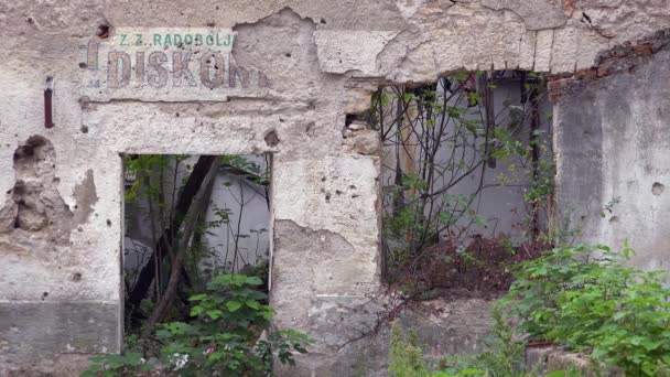 Edificios Arruinados Guerra Centro Mostar Bosnia Herzegovina — Vídeos de Stock