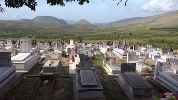 Niza Establecimiento Tiro Cementerio Una Región Remota Albania — Vídeo de stock