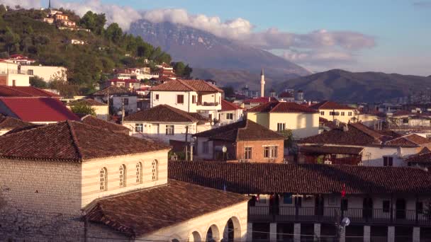 Gyönyörű Felvétel Berat Albánia — Stock videók