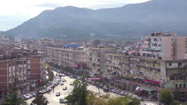 Хороший Снимок Горизонта Шкодера Албания — стоковое видео