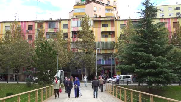 Immeuble Ancien Mais Coloré Tirana Albanie — Video