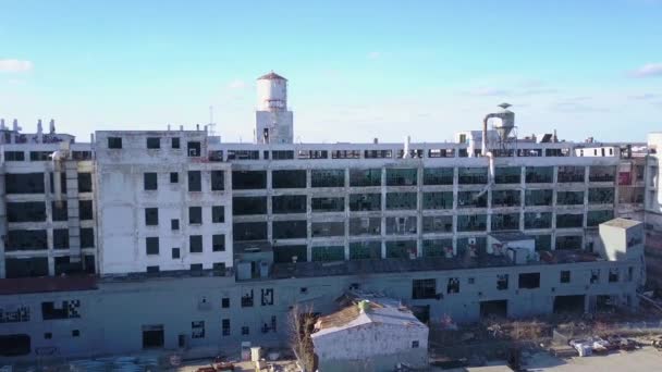 Une Antenne Dessus Usine Automobile Packard Ruine Abandonnée Près Detroit — Video