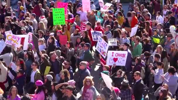 Centinaia Migliaia Marcia Protestare Contro Presidenza Donald Trump Nel Centro — Video Stock