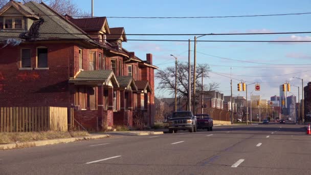 Antiguo Vecindario Detroit Michigan — Vídeos de Stock