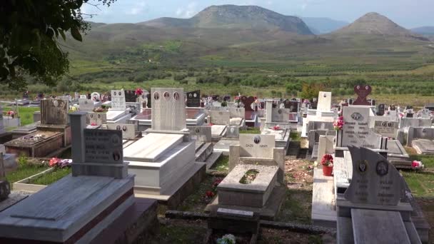 Niza Establecimiento Tiro Cementerio Una Región Remota Albania — Vídeo de stock