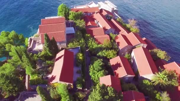 Remarquable Prise Vue Aérienne Sur Belle Île Sveti Stefan Monténégro — Video