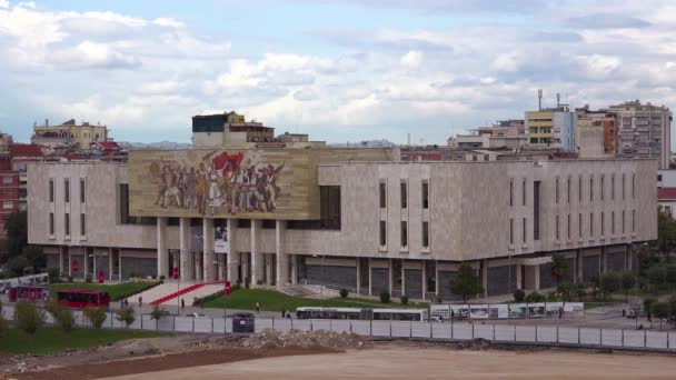 Pemandangan Pusat Kota Tirana Albania Jalan Jalan Dan Lalu Lintas — Stok Video