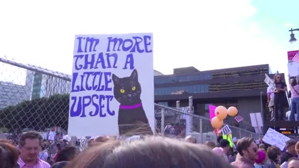 Des Centaines Milliers Personnes Défilent Chantent Portent Des Pancartes Pour — Video