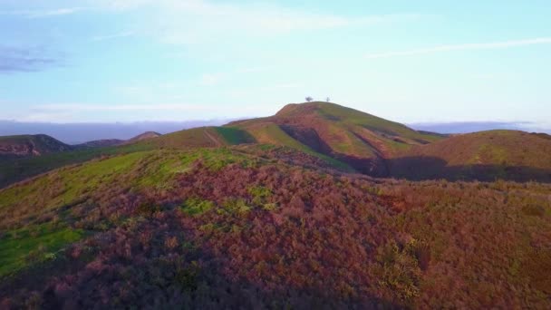 Pěkný Letecký Záběr Přes Pohoří Jižní Kalifornie Poblíž Ventury Kalifornii — Stock video