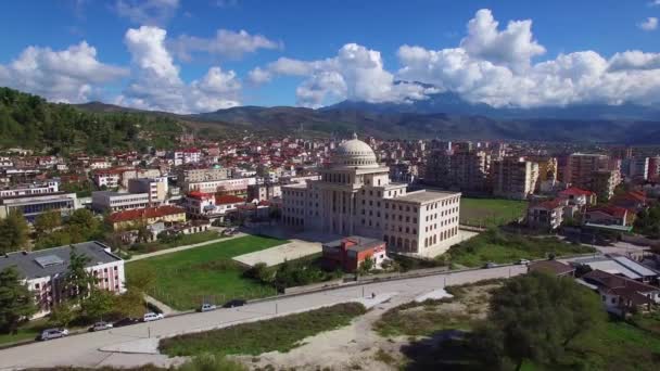 Belle Prise Vue Aérienne Sur Grand Dôme Capitale Berat Albanie — Video