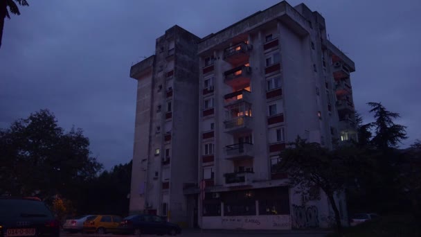 Antigo Complexo Apartamentos Ruínas Rússia Bósnia Herzegovina — Vídeo de Stock