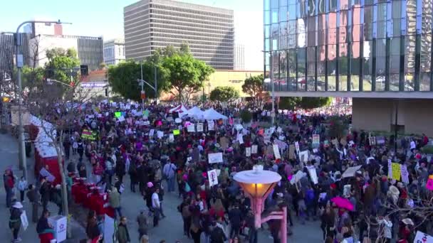 Cientos Miles Marchan Para Protestar Contra Presidencia Donald Trump Centro — Vídeo de stock