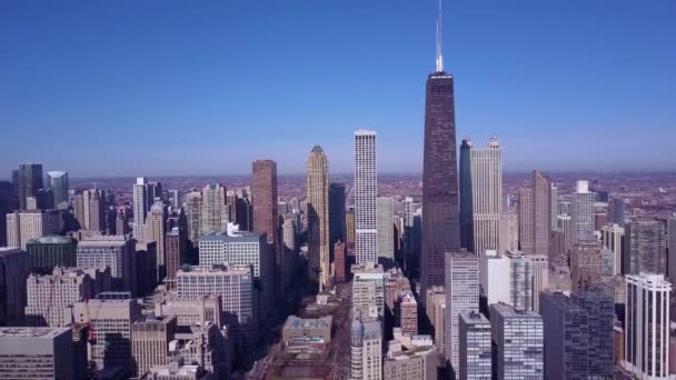 Nagy Látószögű Antenna Chicago Belvárosában Illinois — Stock videók