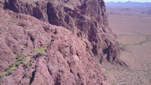 Een Antenne Boven Kale Hoge Toppen Van Sonoran Woestijn Arizona — Stockvideo