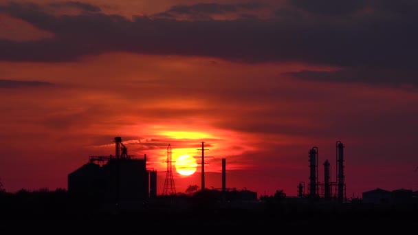 Pôr Sol Atrás Uma Cidade Midwestern Pequena — Vídeo de Stock