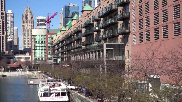 Estabelecimento Tiro Apartamentos Escritórios Circuito Chicago — Vídeo de Stock