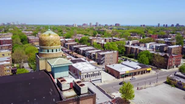 Belle Antenne Autour Dôme Mauresque Des Quartiers Inférieurs Sur Côté — Video