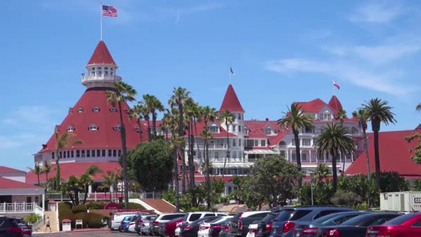 Exterieur Vaststelling Schot Van Het Coronado Hotel San Diego Californië — Stockvideo