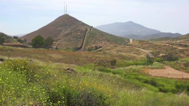 Mexico Border Wall Fence Tecate Mexico — Stock Video