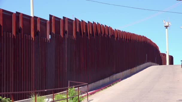 Een Blik Langs Grens Van Mexico Bij Nogales Arizona — Stockvideo