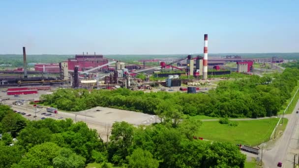 オハイオ州の石炭火力発電所に対する空中射撃 — ストック動画
