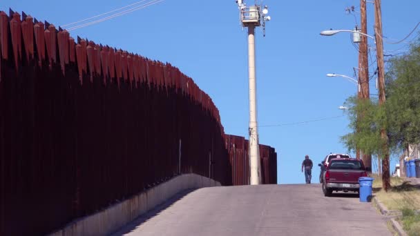 Вид Вдоль Американо Мексиканской Границы Ногалесе Аризона — стоковое видео