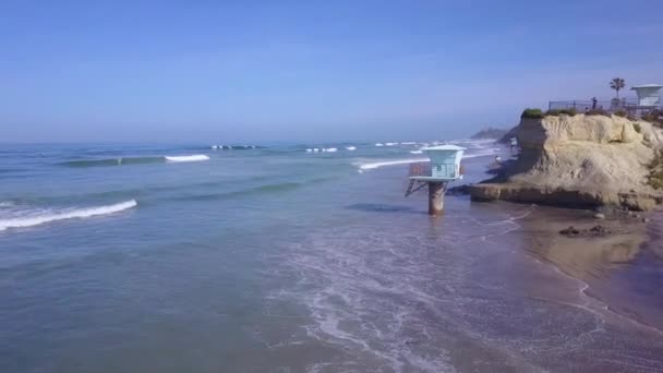 Uma Bela Antena Acima Longo Costa Califórnia Norte San Diego — Vídeo de Stock