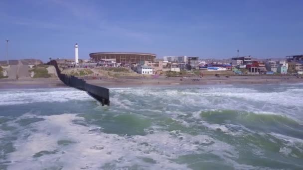 Bra Antenn Från Usa Mexikanska Gränsstängsel Stilla Havet Mellan San — Stockvideo