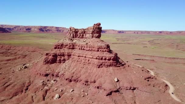 Aéreo Torno Dos Buttes Formações Rochosas Monument Valley Utah — Vídeo de Stock