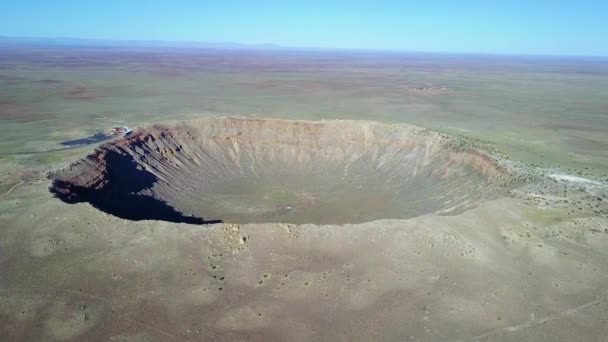 Incredibile Aerea Sopra Meteor Cratere Arizona — Video Stock