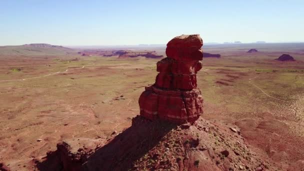 Incrível Antena Redor Dos Buttes Formações Rochosas Monument Valley Utah — Vídeo de Stock