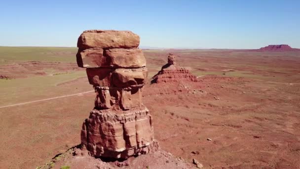 Incredible Aerial Buttes Rock Formations Monument Valley Utah — Stock Video