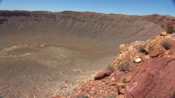 Una Padella Attraverso Meteor Crater Arizona — Video Stock
