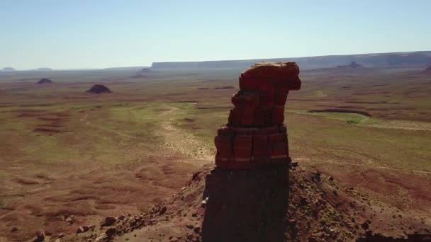 Otroligt Antenn Runt Butter Och Klippformationer Monument Valley Utah — Stockvideo