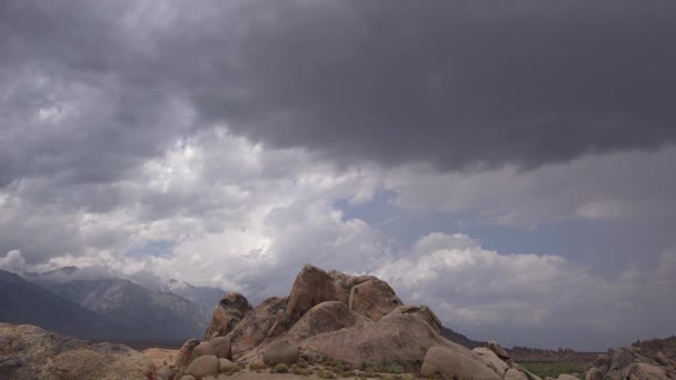 Beautiful Time Lapse Clouds Moving Sierra Nevada Range Whitney Lone — Stock Video